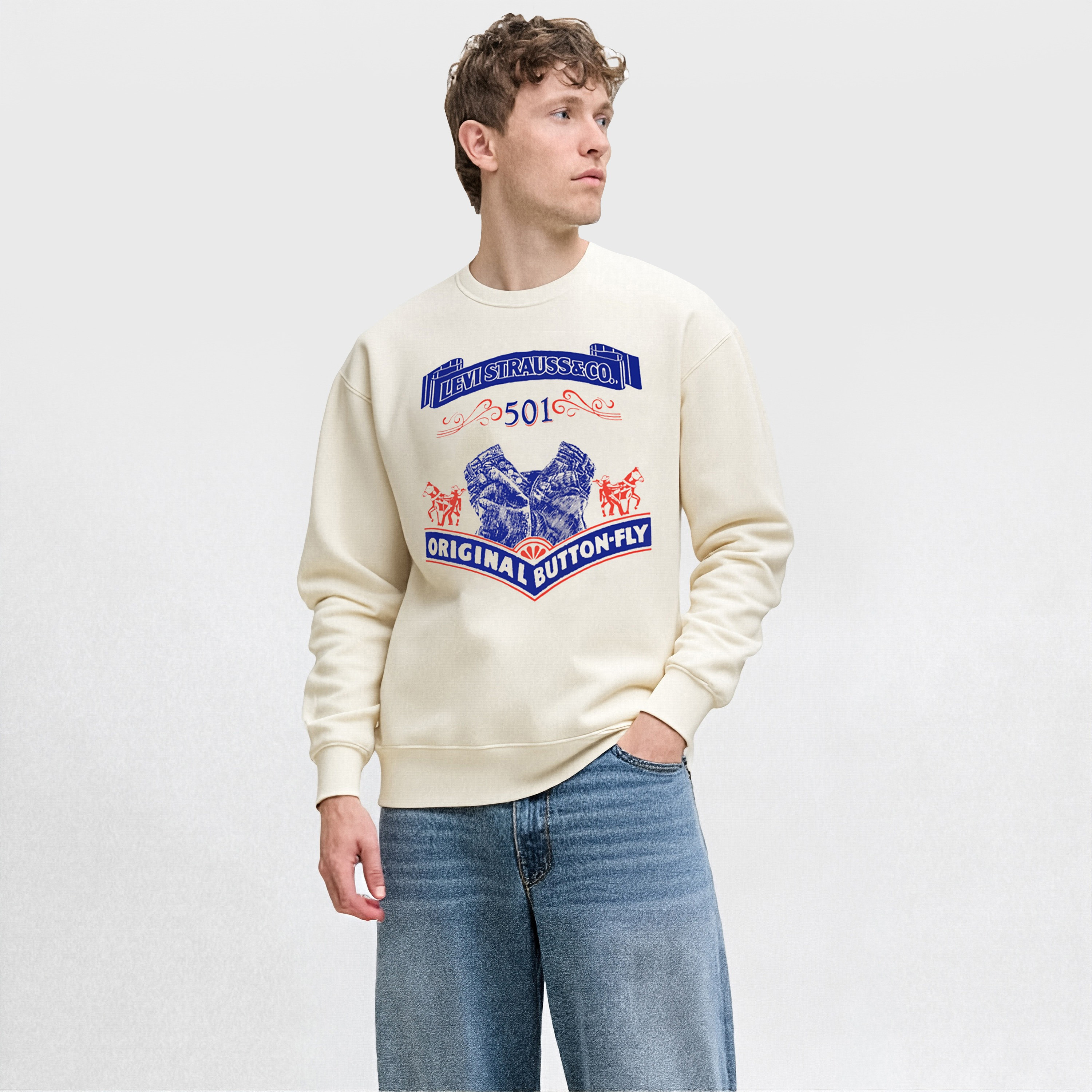 Levi's Printed Crew Neck Long Sleeves Men's Sweatshirt-men-clothing-hoodiesandsweatshirts-image-1