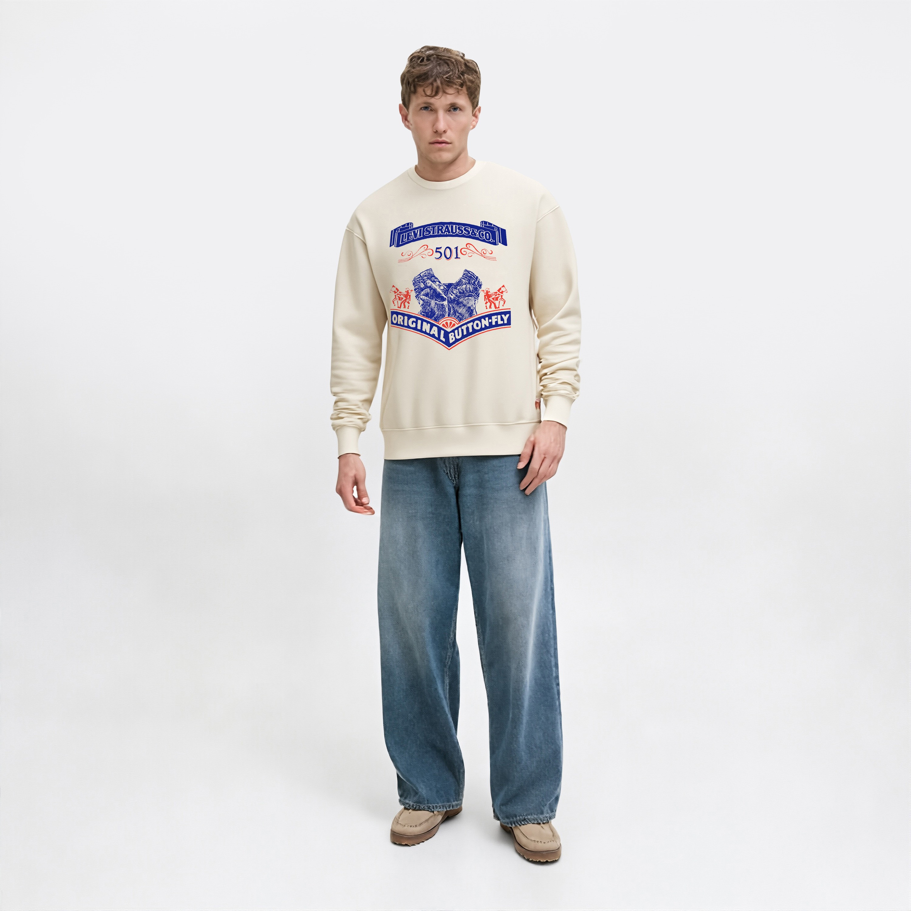 Levi's Printed Crew Neck Long Sleeves Men's Sweatshirt-men-clothing-hoodiesandsweatshirts-image-2