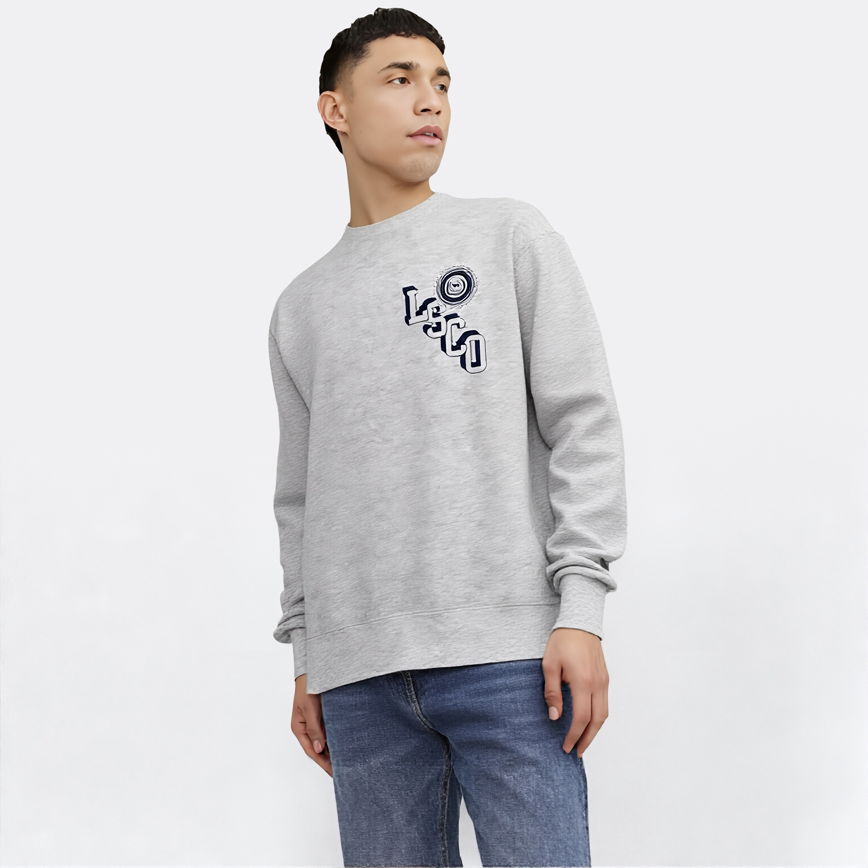 قميص من النوع الثقيل للرجال بأكمام طويلة وياقة دائرية وشعار Levi-men-clothing-hoodiesandsweatshirts-image-1