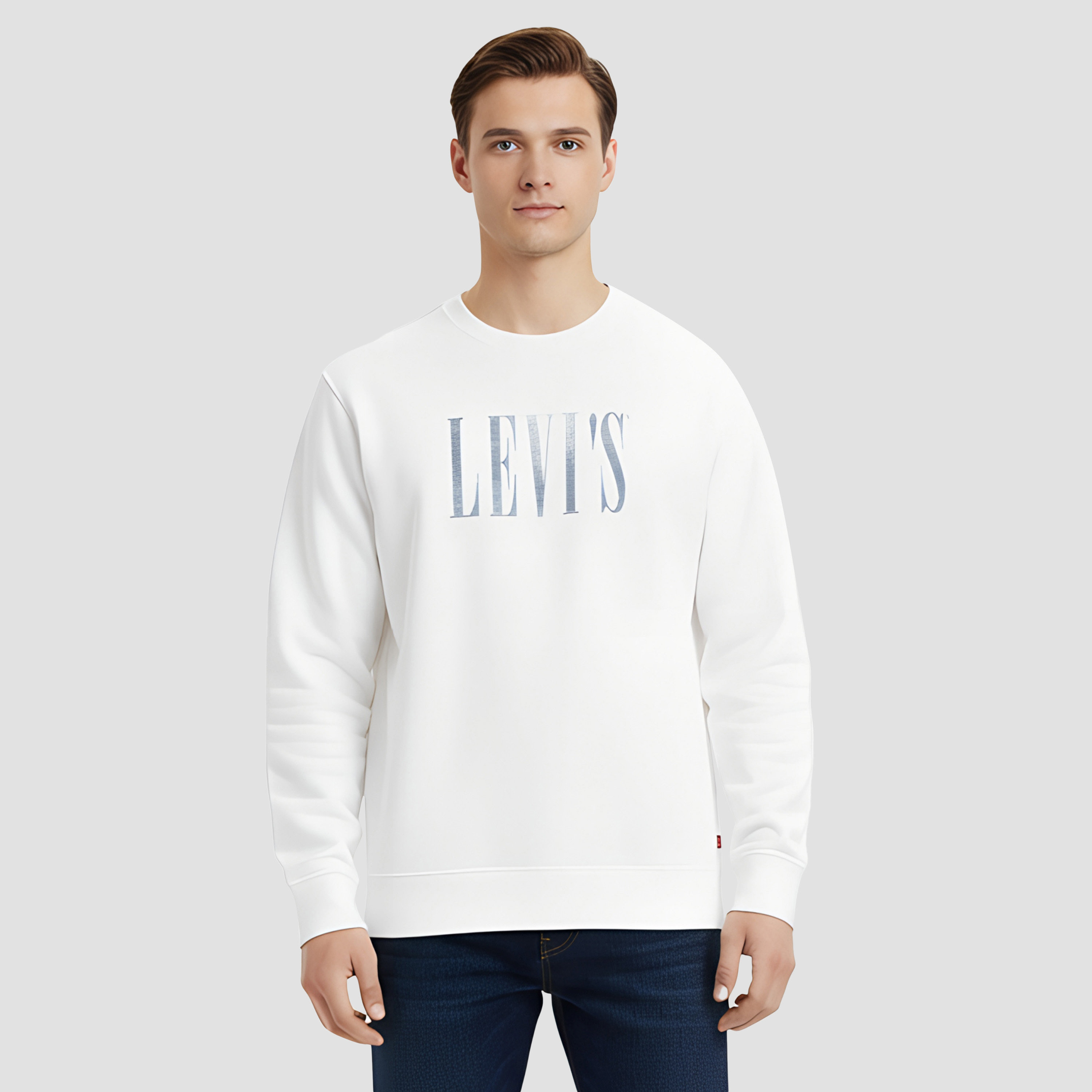 سويت شيرت رجالي سادة برقبة دائرية وأكمام طويلة من ليفايس-men-winterwear-hoodiesandsweatshirts-image-1