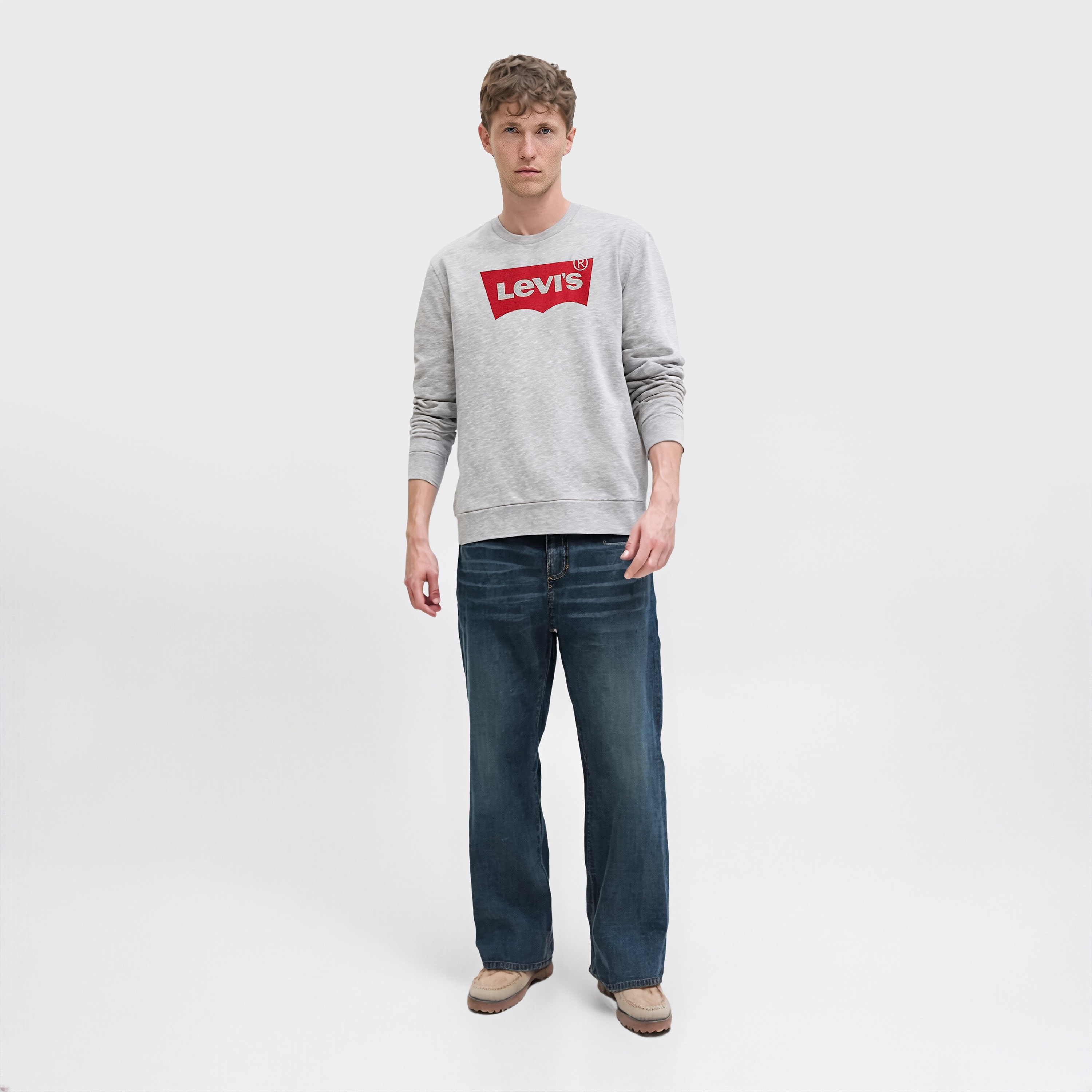 سويت شيرت رجالي بأكمام طويلة وياقة دائرية وشعار من ليفايس-men-clothing-hoodiesandsweatshirts-image-2
