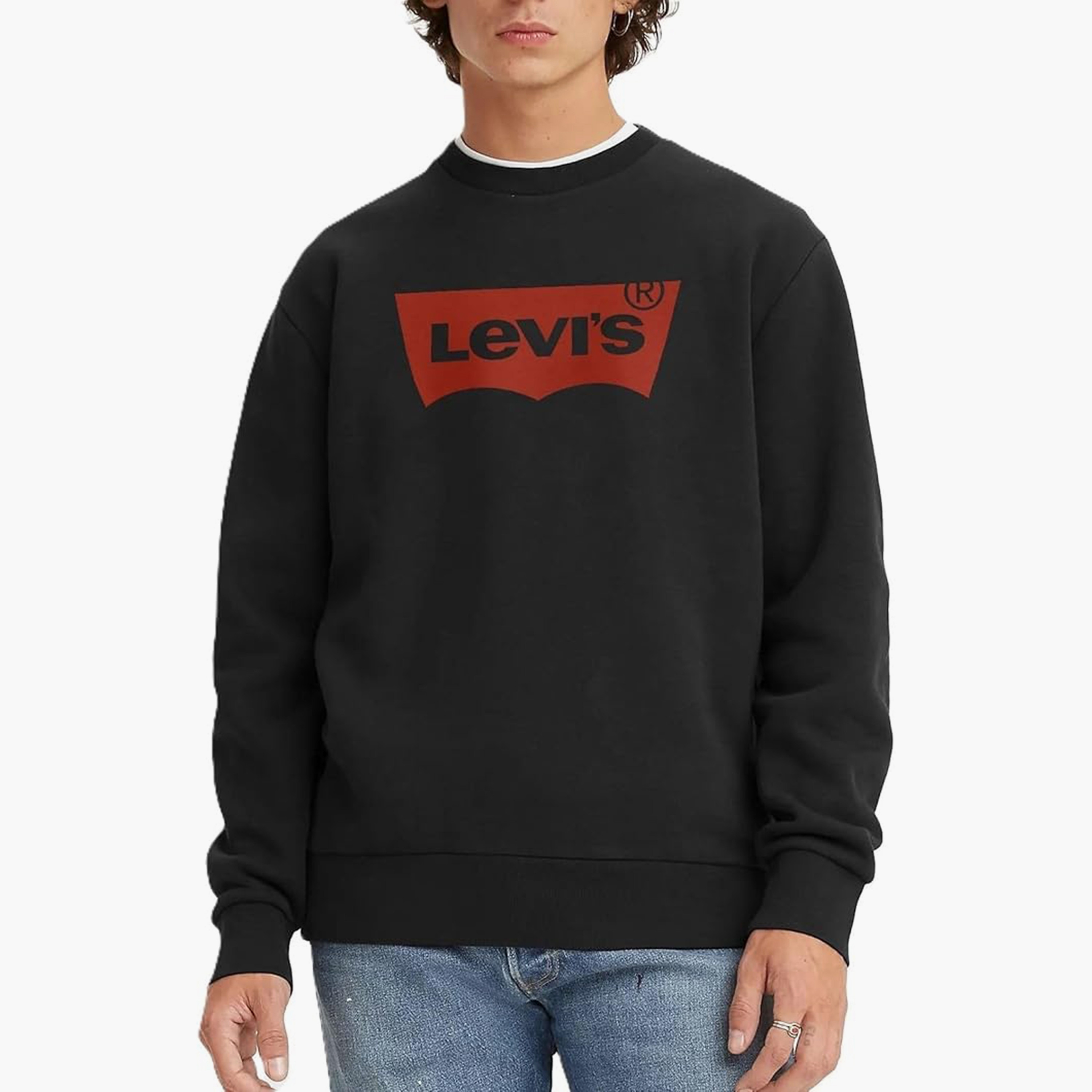 سويت شيرت رجالي بأكمام طويلة وياقة دائرية وشعار من ليفايس-men-clothing-hoodiesandsweatshirts-image-1
