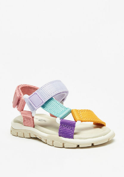 Barefeet Colourblock Sandals with Hook and Loop Closure-Girl%27s Sandals-image-0