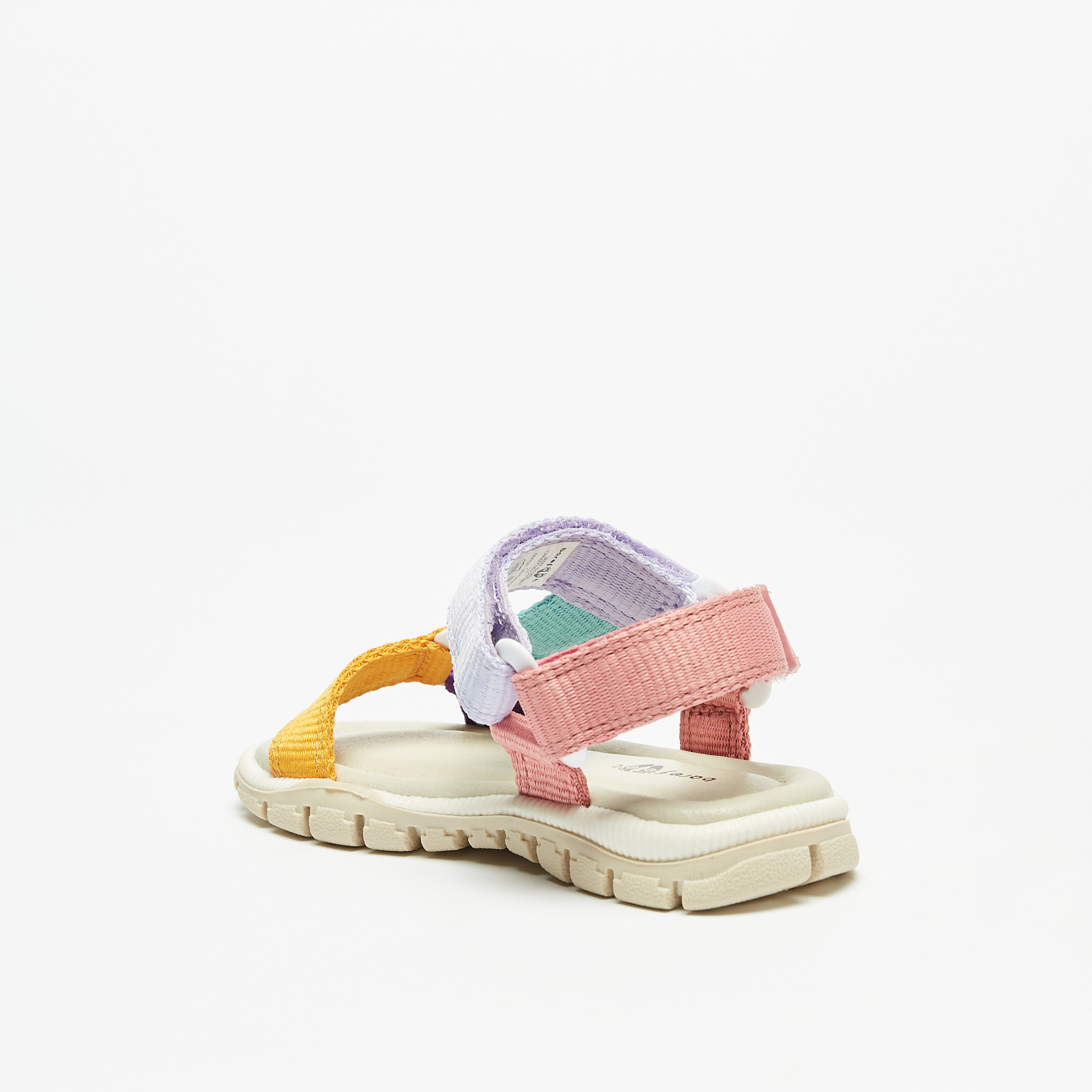 Barefeet Colourblock Sandals with Hook and Loop Closure-baby-girls-shoes-sandals-image-2