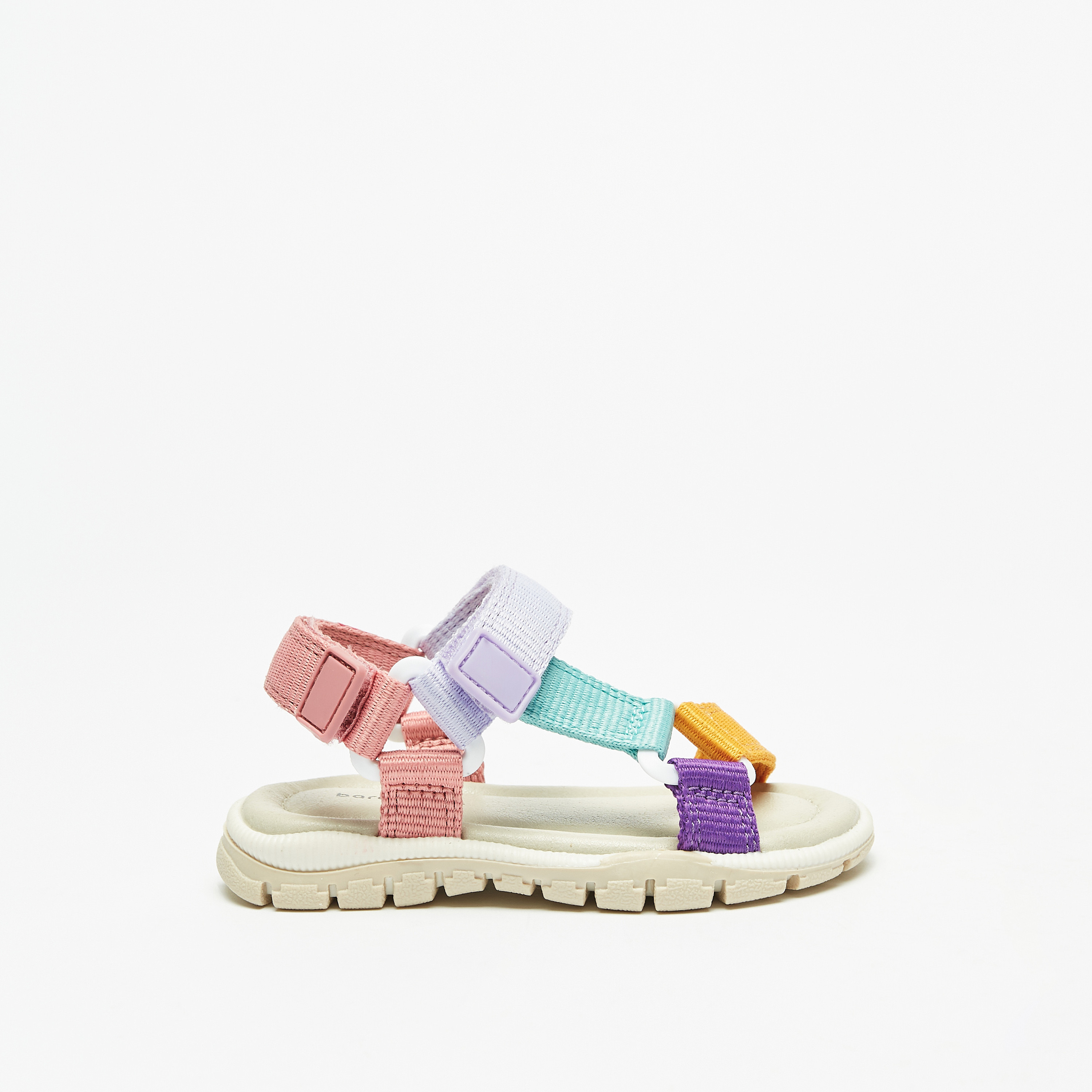 Barefeet Colourblock Sandals with Hook and Loop Closure-baby-girls-shoes-sandals-image-3