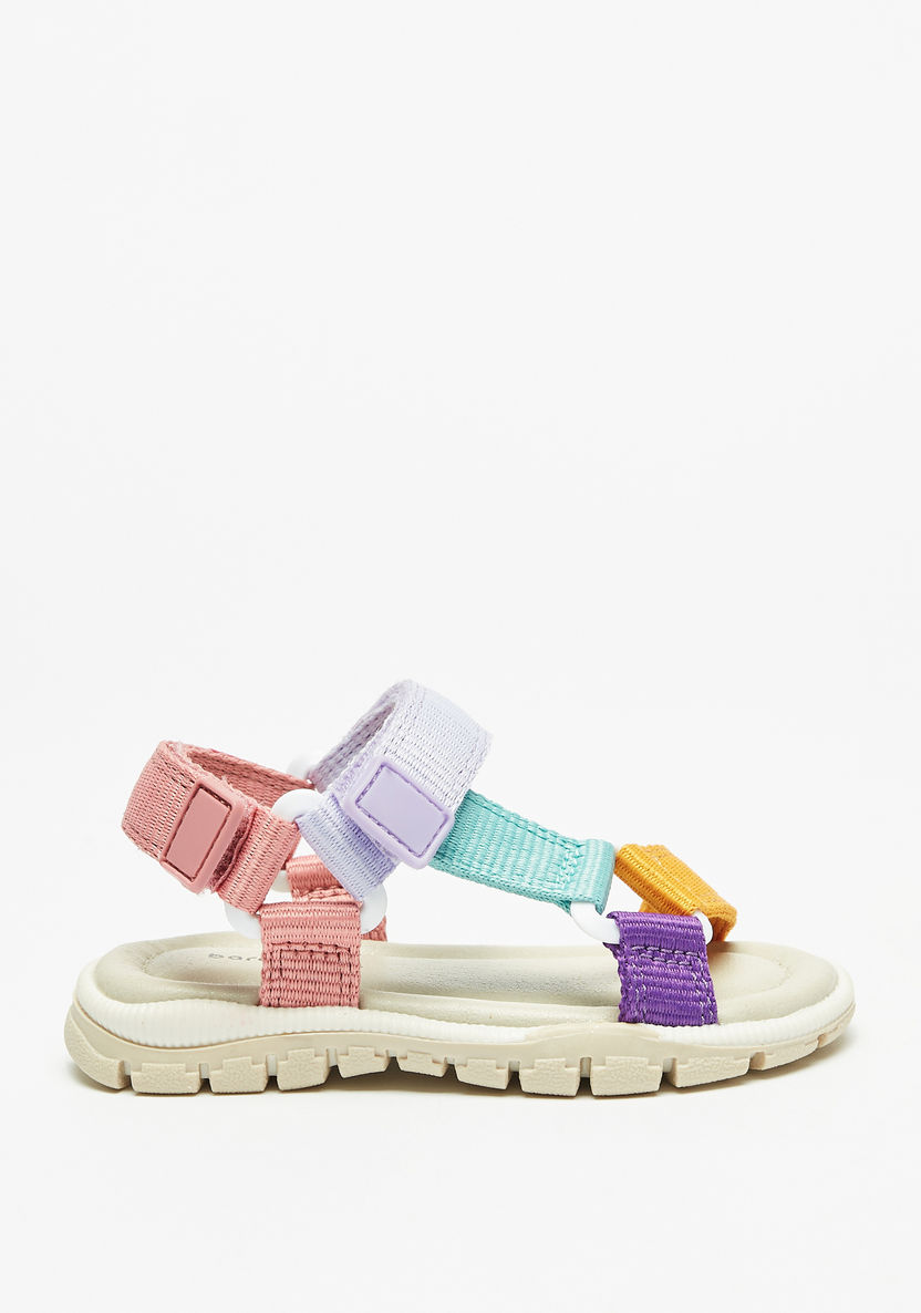 Barefeet Colourblock Sandals with Hook and Loop Closure-Girl%27s Sandals-image-2