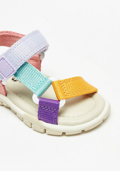 Barefeet Colourblock Sandals with Hook and Loop Closure-Girl%27s Sandals-image-4