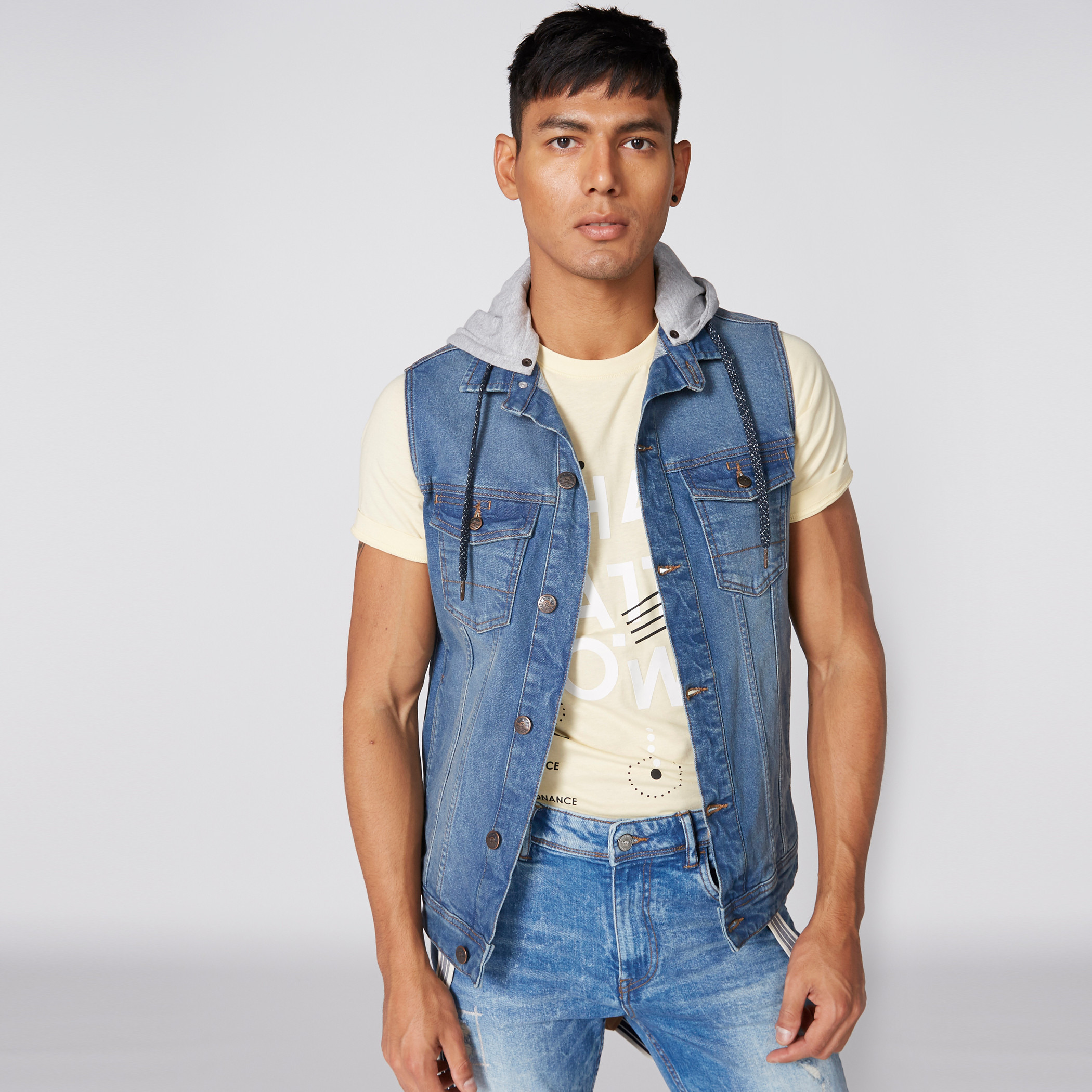 Jean jacket best sale with vest