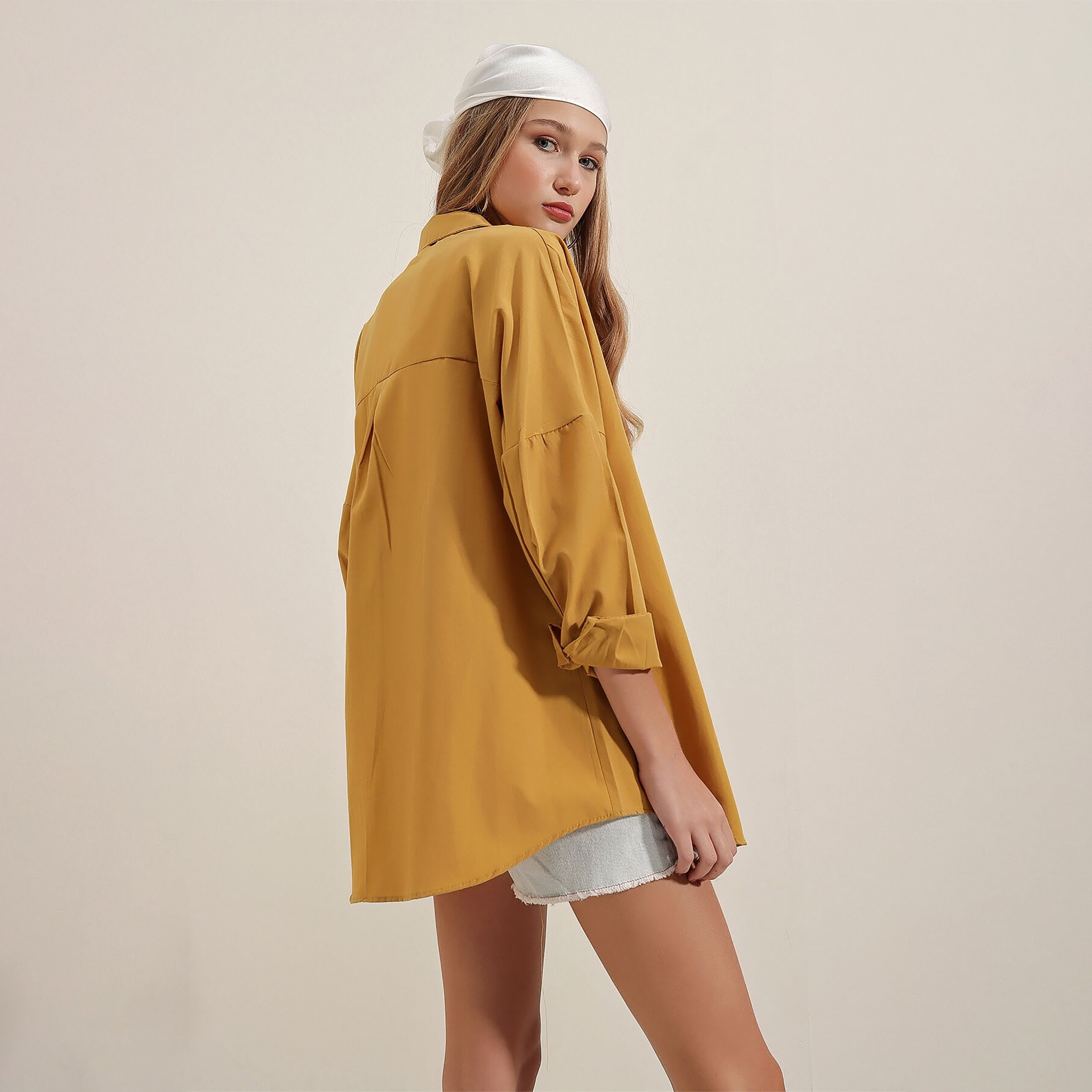 قميص نسائي بياقة "سبريد" وأكمام "دروب شولدر" من بيغ دارت-women-clothing-shirtsandblouses-shirts-image-11