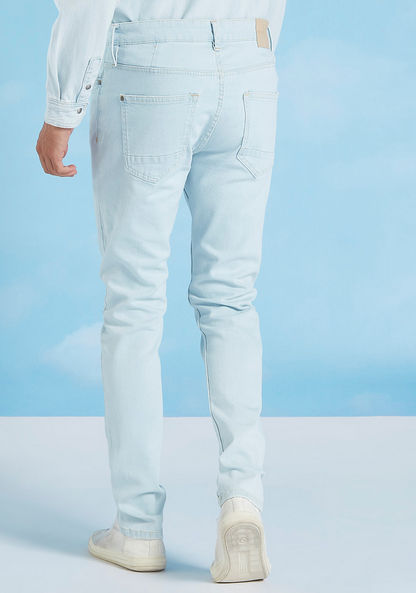 Full Length Solid Jeans with Pocket Detail and Belt Loops