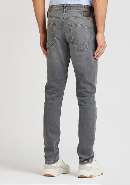 Full Length Solid Jeans with Pocket Detail and Belt Loops