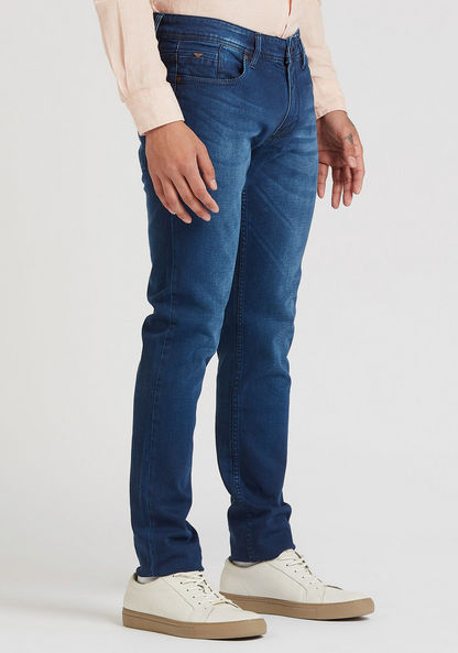 Slim Fit Full Length Solid Low-Rise Jeans with Pocket Detail