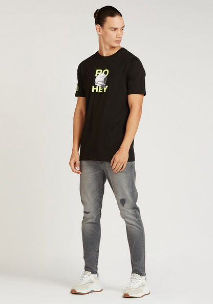 Slim Fit Distressed Low-Rise Jeans with Pocket Detail and Belt Loops