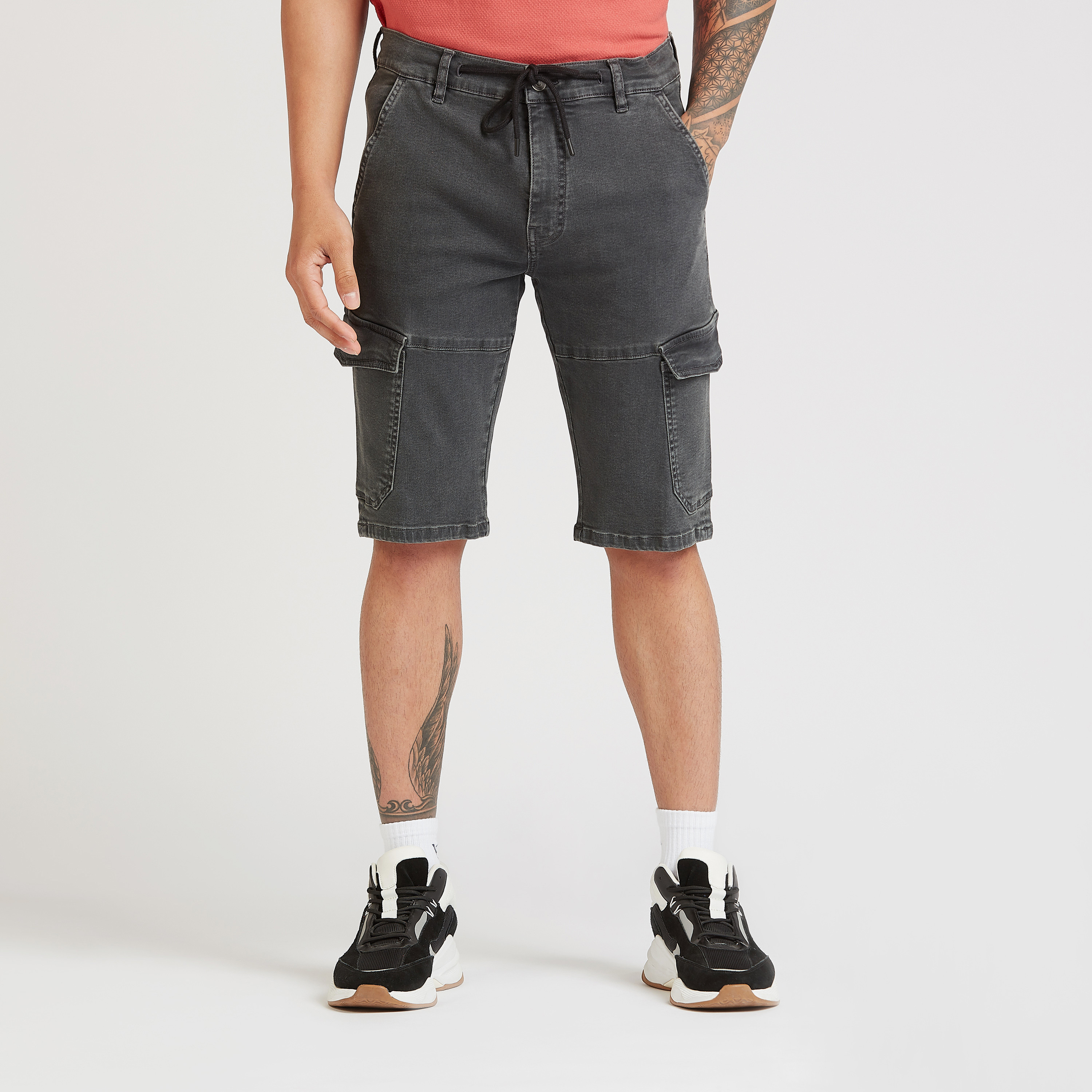 Denim cargo online shorts