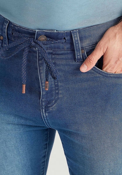 Light Wash Slim Fit Jeans with Flexi Waist-Jeans-image-2