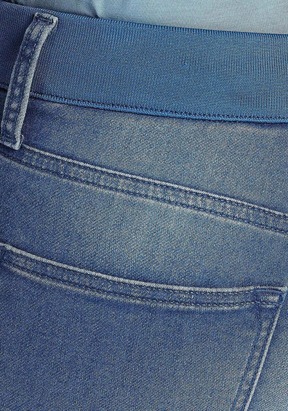 Light Wash Slim Fit Jeans with Flexi Waist-Jeans-image-5
