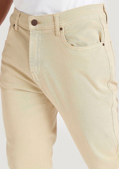 Straight Cut Mid-Rise Jeans with Button Closure-Jeans-image-2