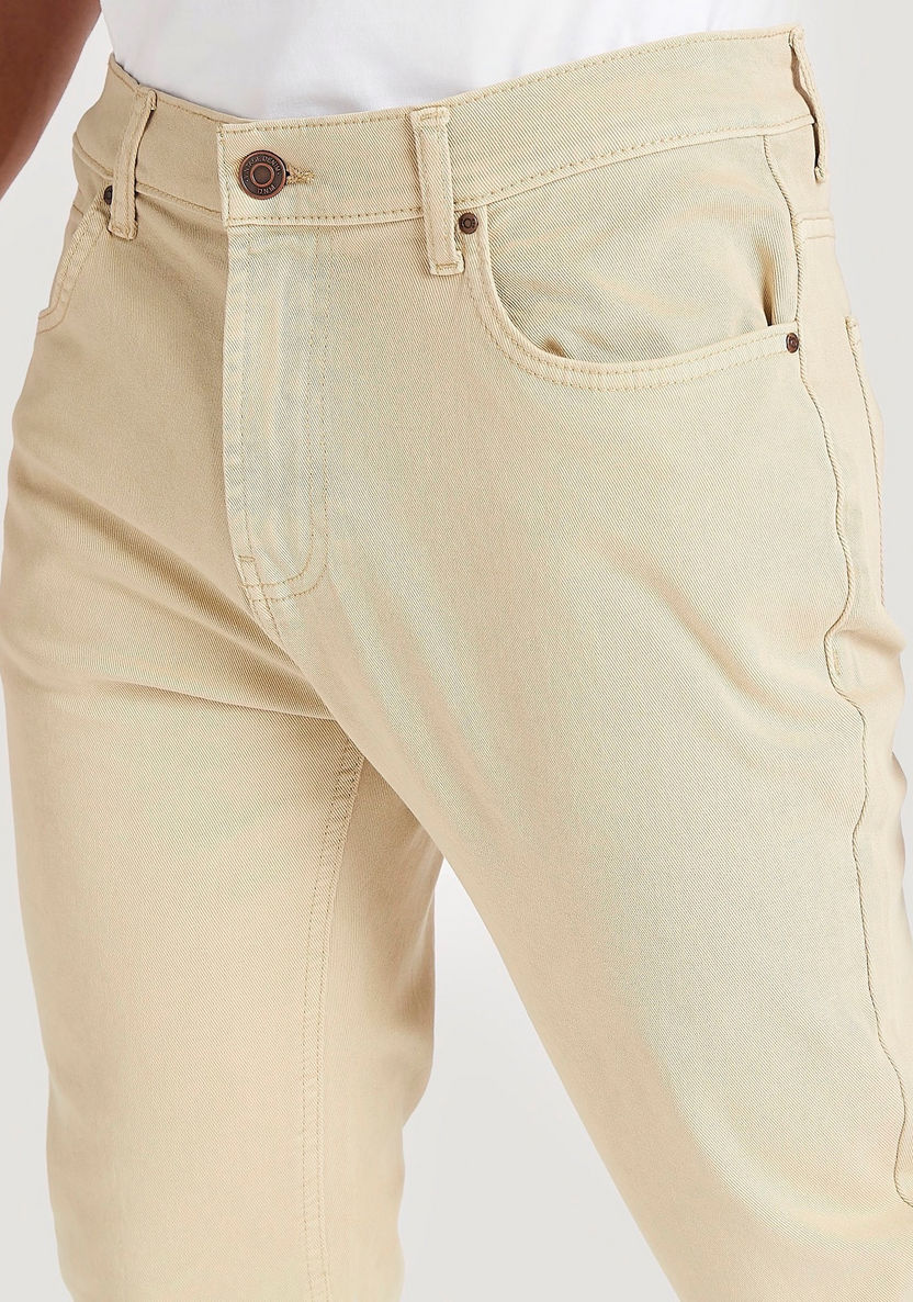 Straight Cut Mid-Rise Jeans with Button Closure-Jeans-image-2