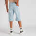 Solid Flexi Waist Denim Shorts with Pockets-Shorts-thumbnail-3