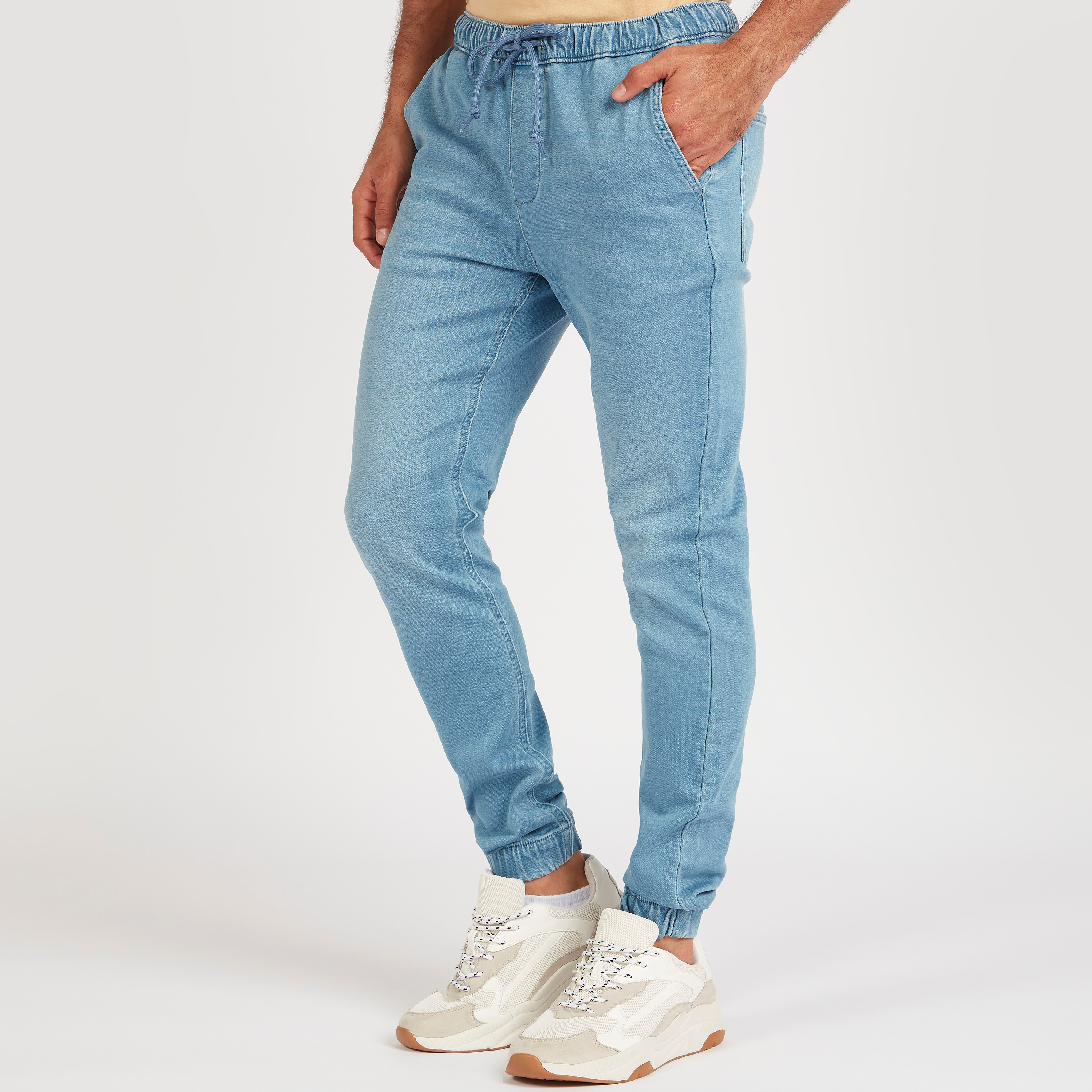 Slim fit denim discount joggers