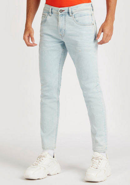 Solid High-Rise Jeans with Pockets-Jeans-image-0