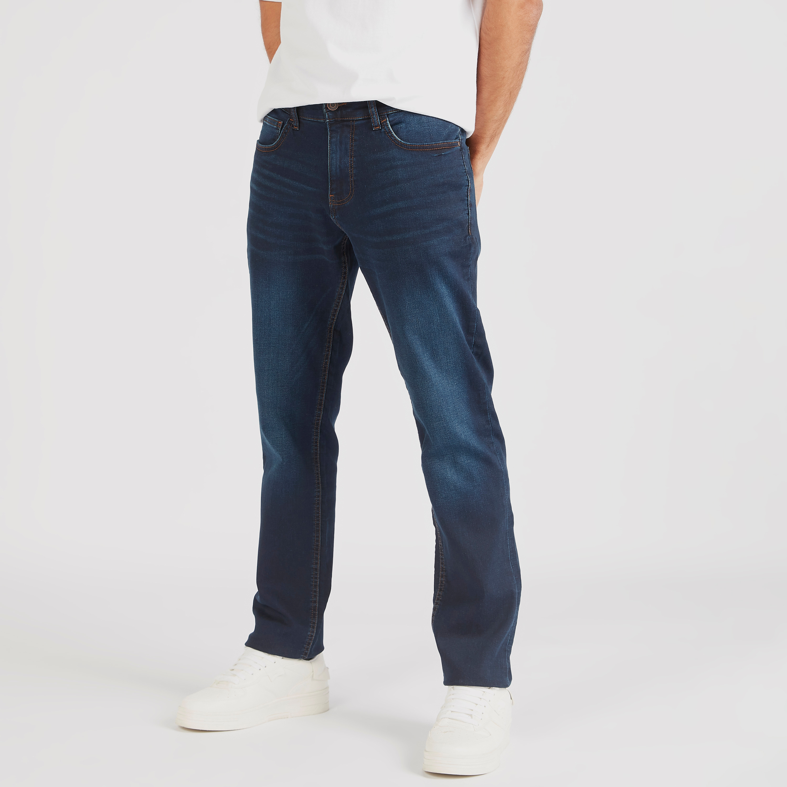 Slim Mid-Rise Waist Jeans with Pockets-men-clothing-bottoms-jeans-image-1