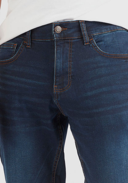 Slim Mid-Rise Waist Jeans with Pockets