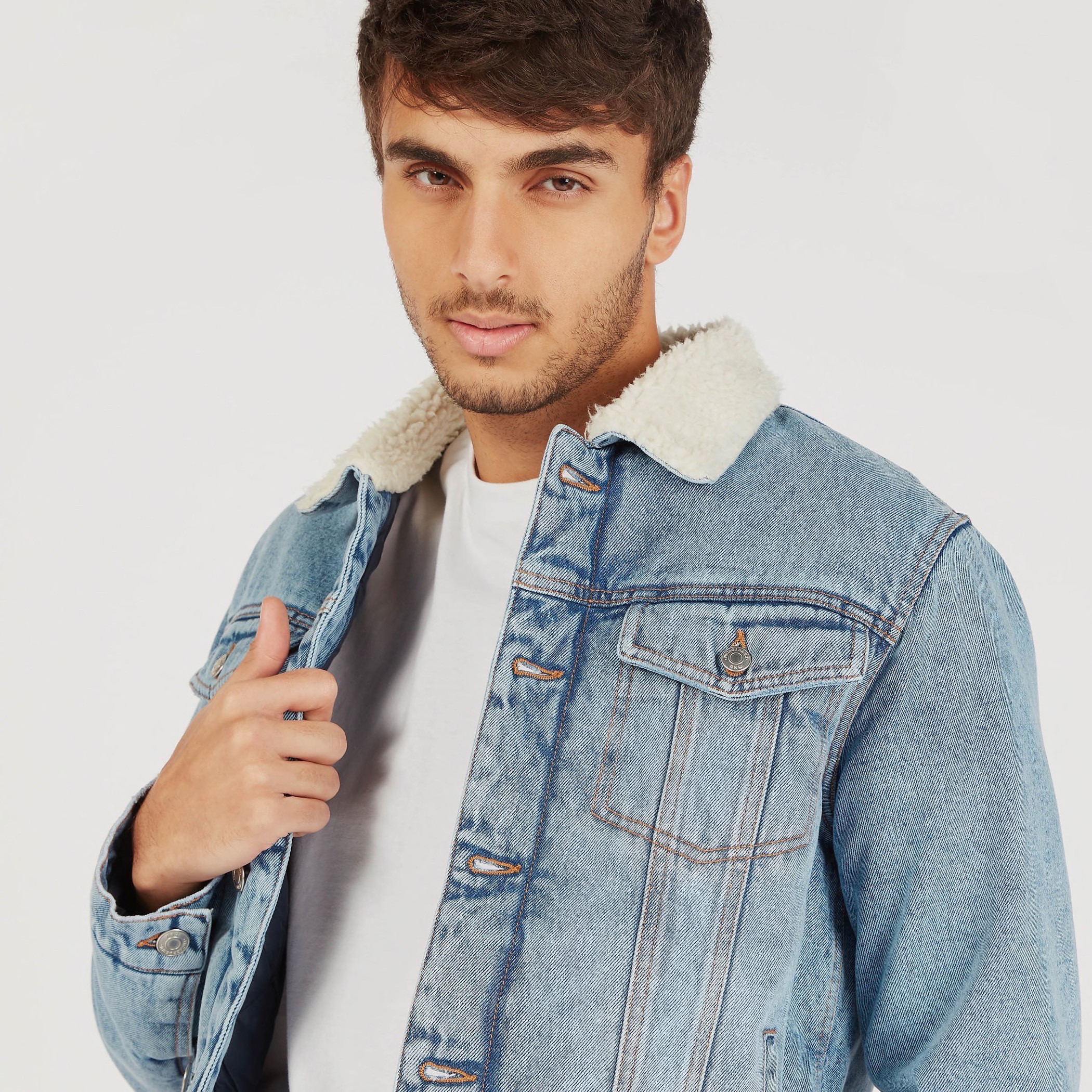 Denim lined best sale jacket mens