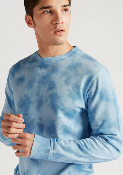 Tie-Dye Print Sweatshirt with Crew Neck and Long Sleeves-Sweatshirts-image-2