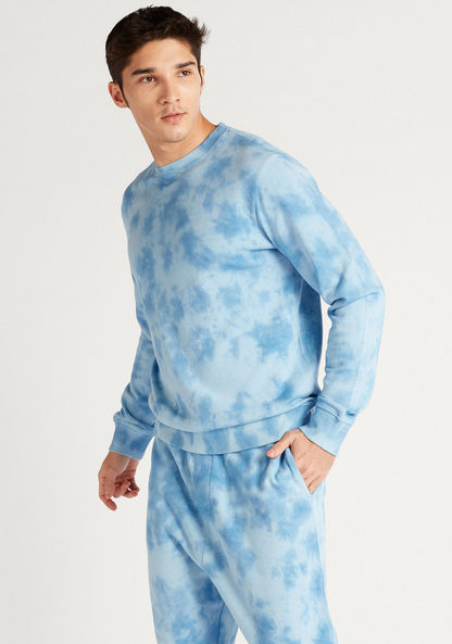 Tie-Dye Print Sweatshirt with Crew Neck and Long Sleeves