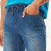 Solid Slim Fit Jeans with Zip Closure and Pockets-Jeans-thumbnailMobile-2