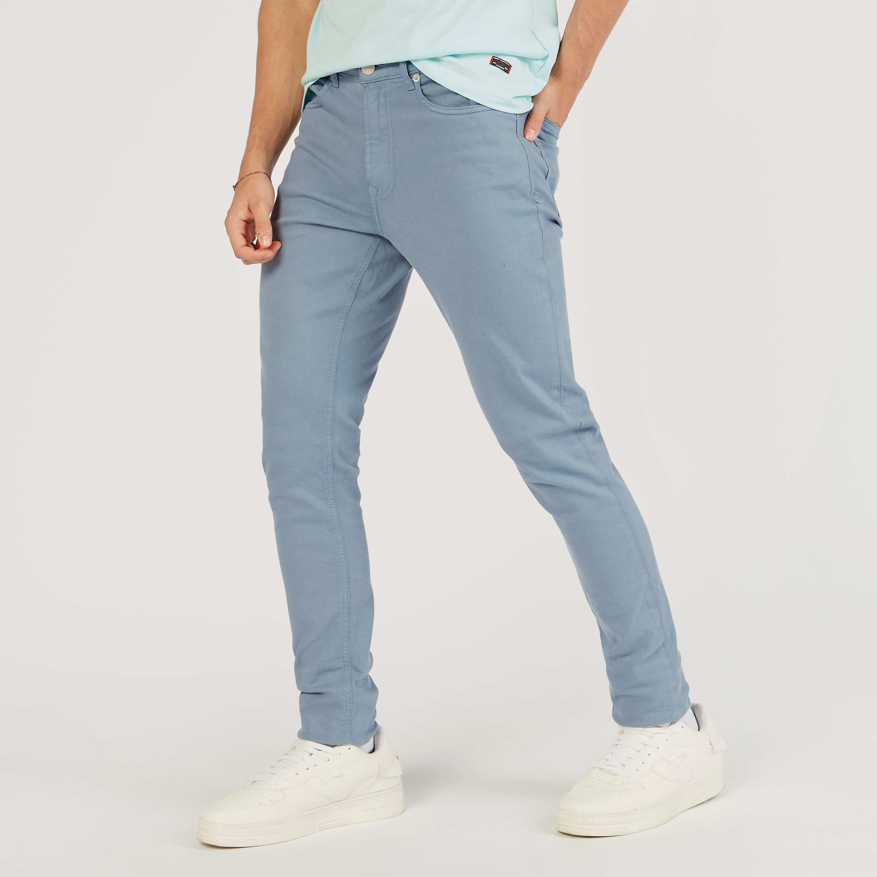 Solid Skinny Fit Jeans with Pockets and Button Closure-men-clothing-jeans-image-15