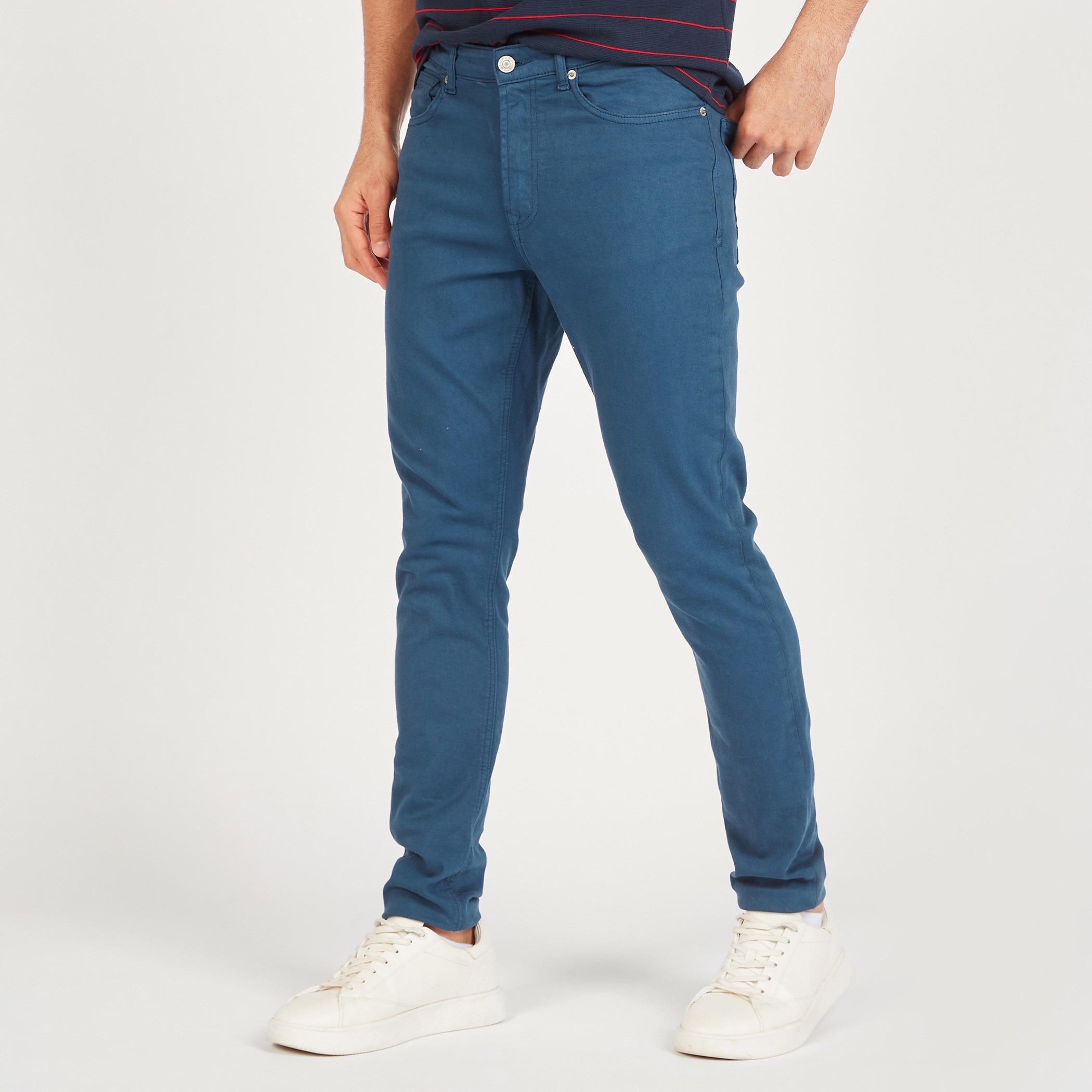 Solid Skinny Fit Jeans with Pockets and Button Closure-men-clothing-jeans-image-20