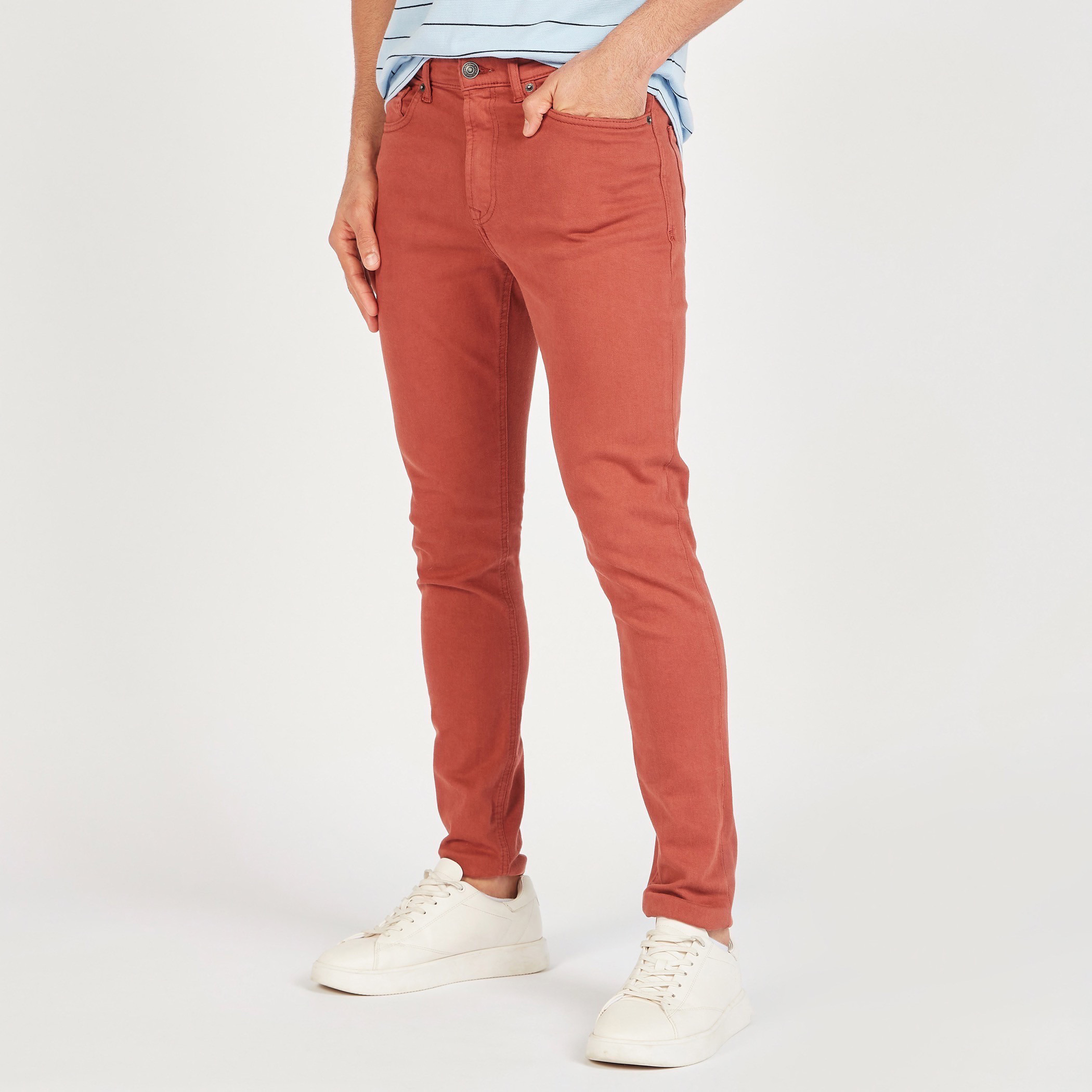 Solid Skinny Fit Jeans with Pockets and Button Closure-men-clothing-jeans-image-10