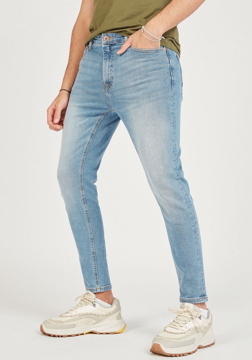 Mid-Rise Jeans with Button Closure and Pockets-Jeans-image-0