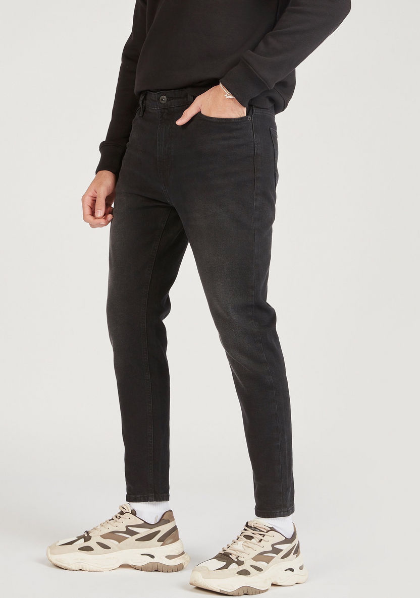 Mid-Rise Jeans with Button Closure and Pockets-Jeans-image-4
