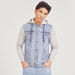 Solid Button Up Denim Jacket with Long Sleeves and Hood-Jackets-thumbnailMobile-0