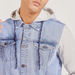 Solid Button Up Denim Jacket with Long Sleeves and Hood-Jackets-thumbnail-3