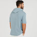 Printed Hooded Sweatshirt with Short Sleeves and Kangaroo Pocket-Sweatshirts-thumbnail-3