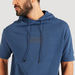 Printed Hooded Sweatshirt with Short Sleeves and Kangaroo Pocket-Sweatshirts-thumbnail-2