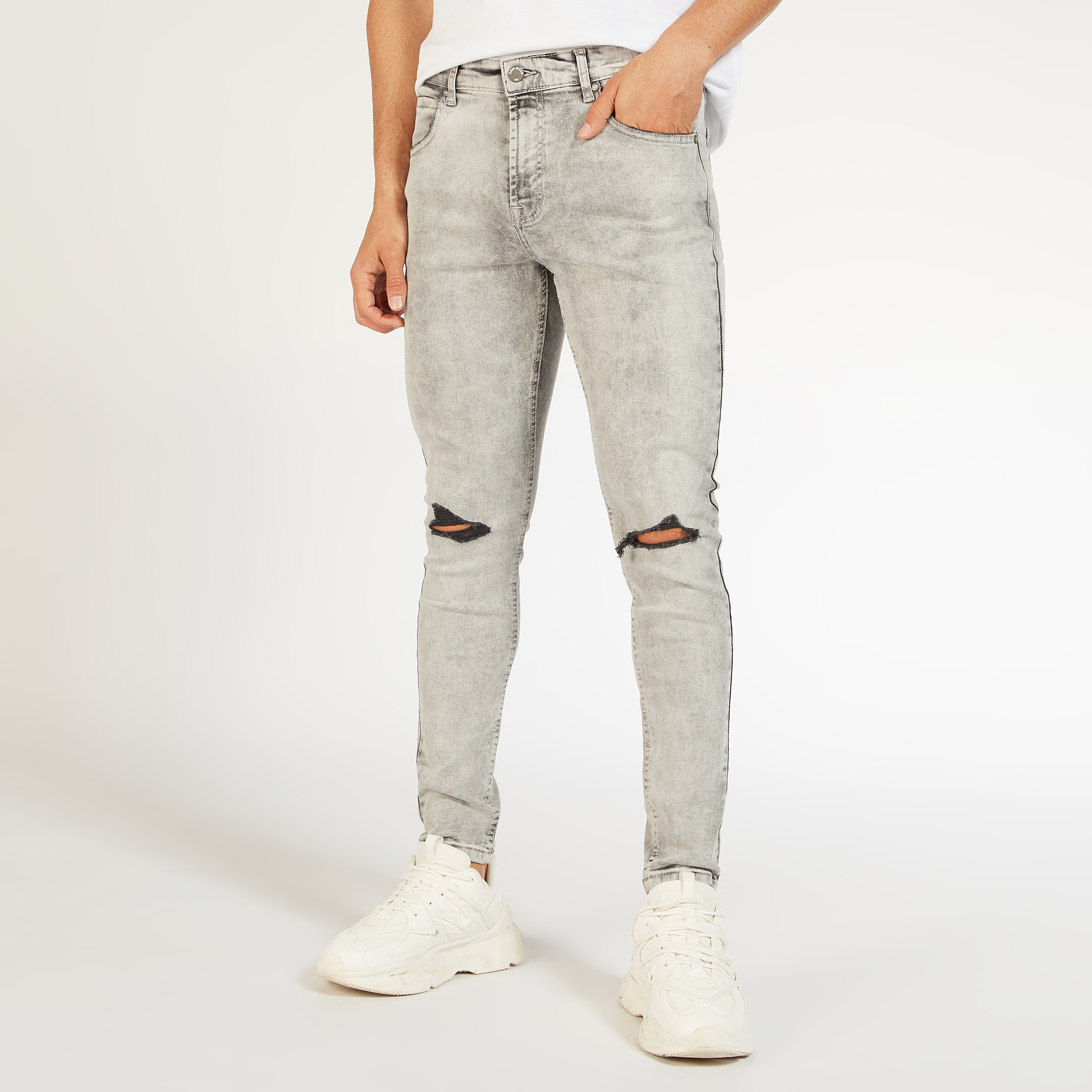 Solid Mid-Rise Jeans with Button Closure and Pockets-men-clothing-bottoms-jeans-image-1
