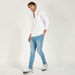 Solid Denim Shirt with Long Sleeves and Chest Pockets-Shirts-thumbnailMobile-1
