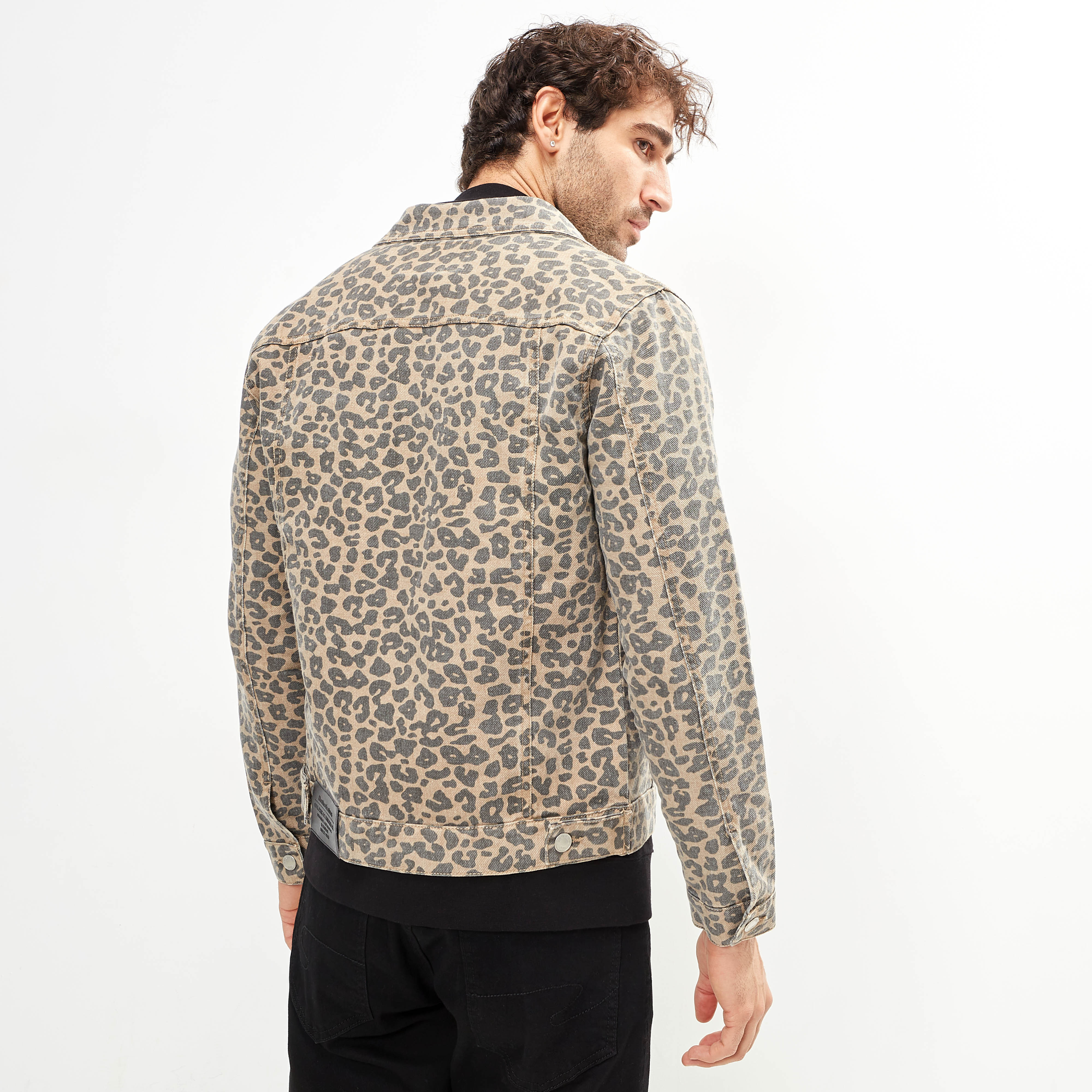 Leopard print sale trucker jacket