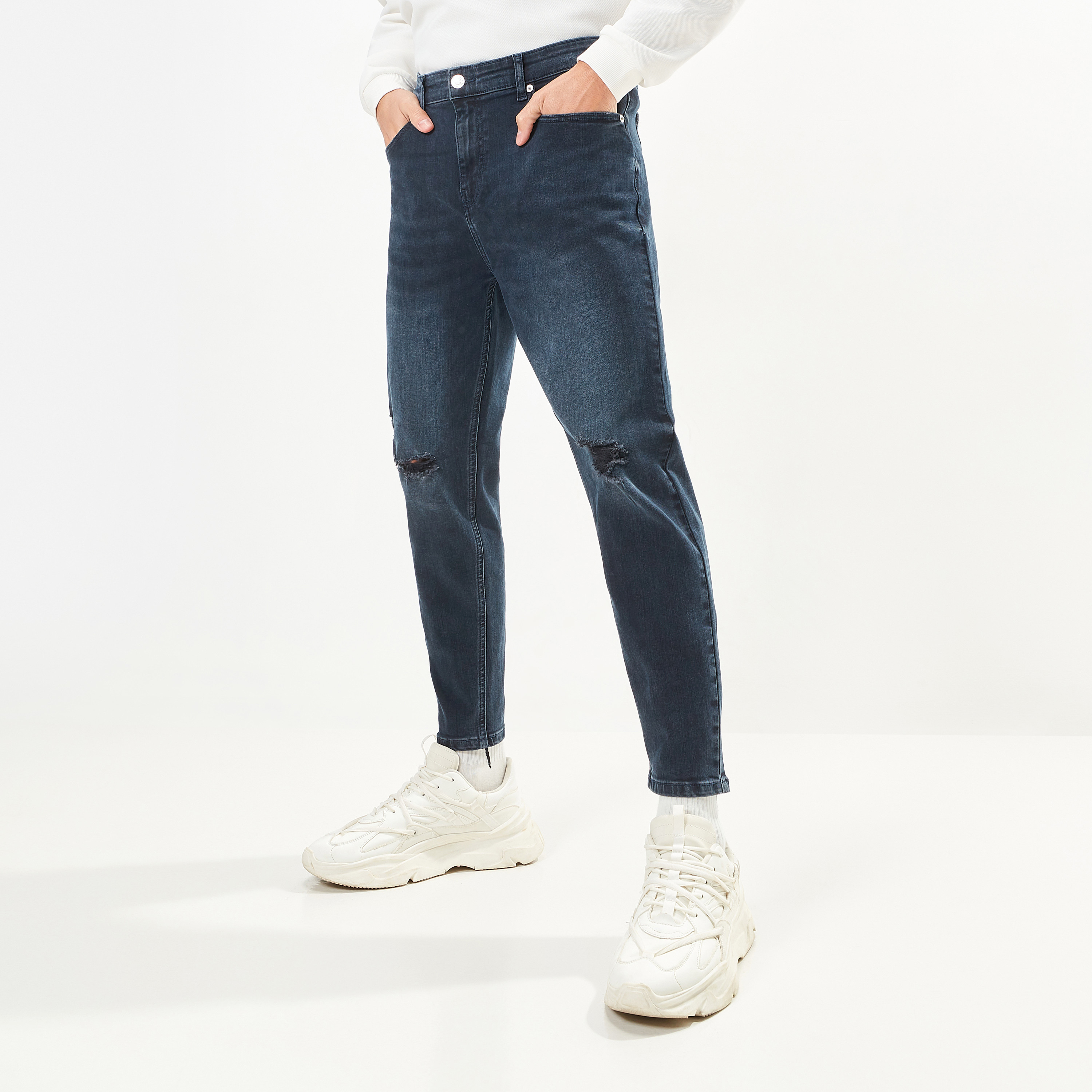 Mens 2024 split jeans