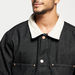 Solid Denim Jacket with Pockets and Button Closure-Jackets-thumbnail-3