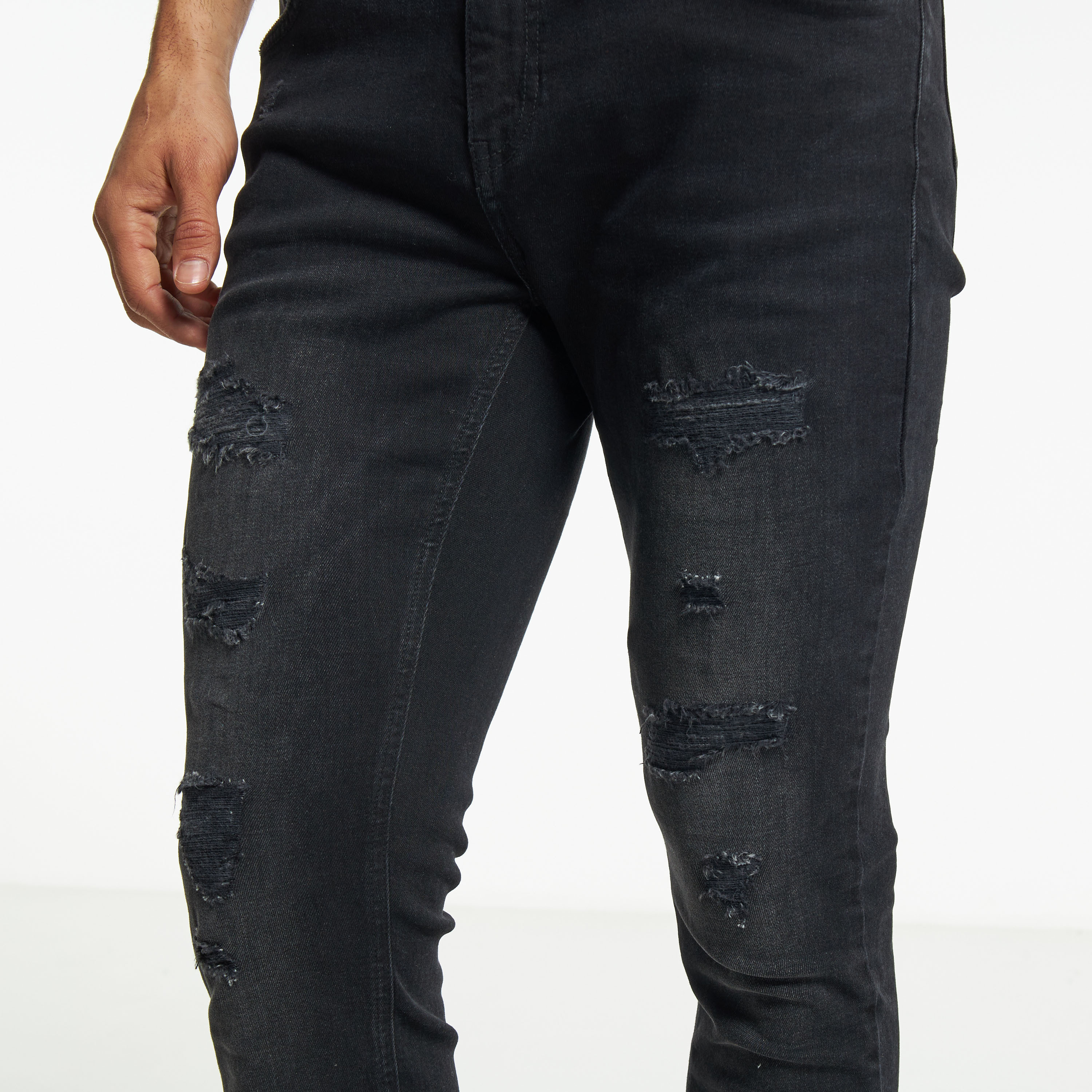 Mens distressed super skinny hot sale jeans