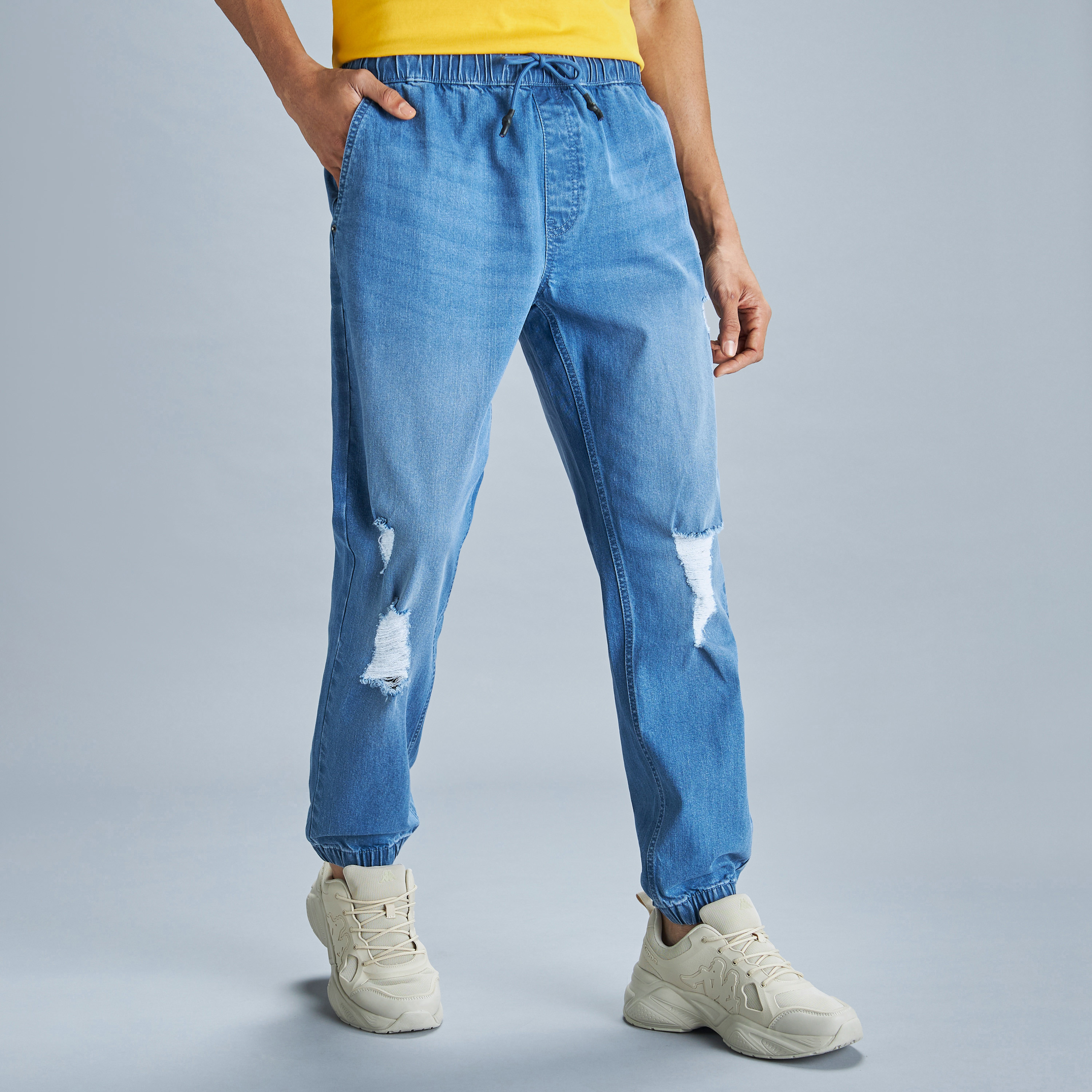 Denim joggers store for men