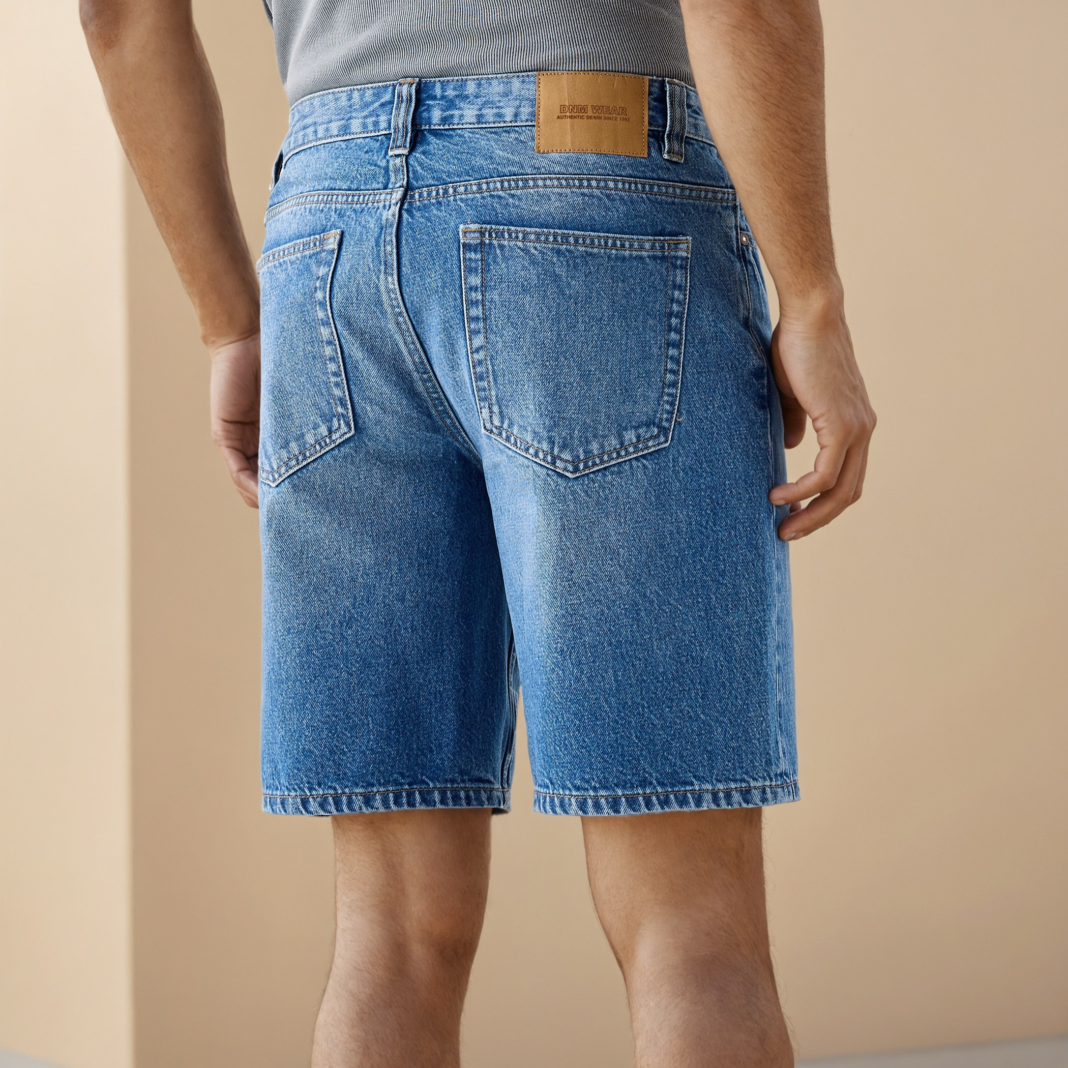 Denim Shorts with Button Closure and Pockets-men-clothing-bottoms-shorts-image-3
