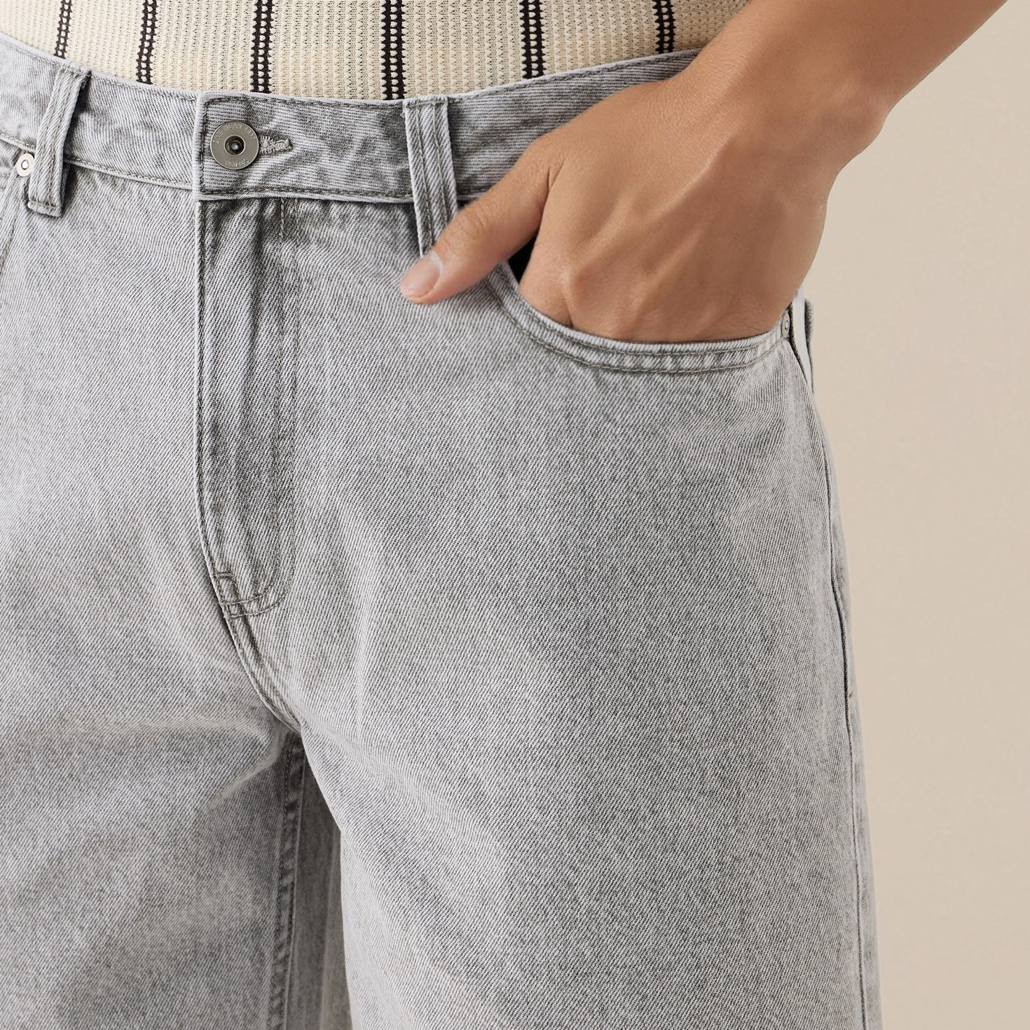 Denim Shorts with Button Closure and Pockets-men-clothing-bottoms-shorts-image-4