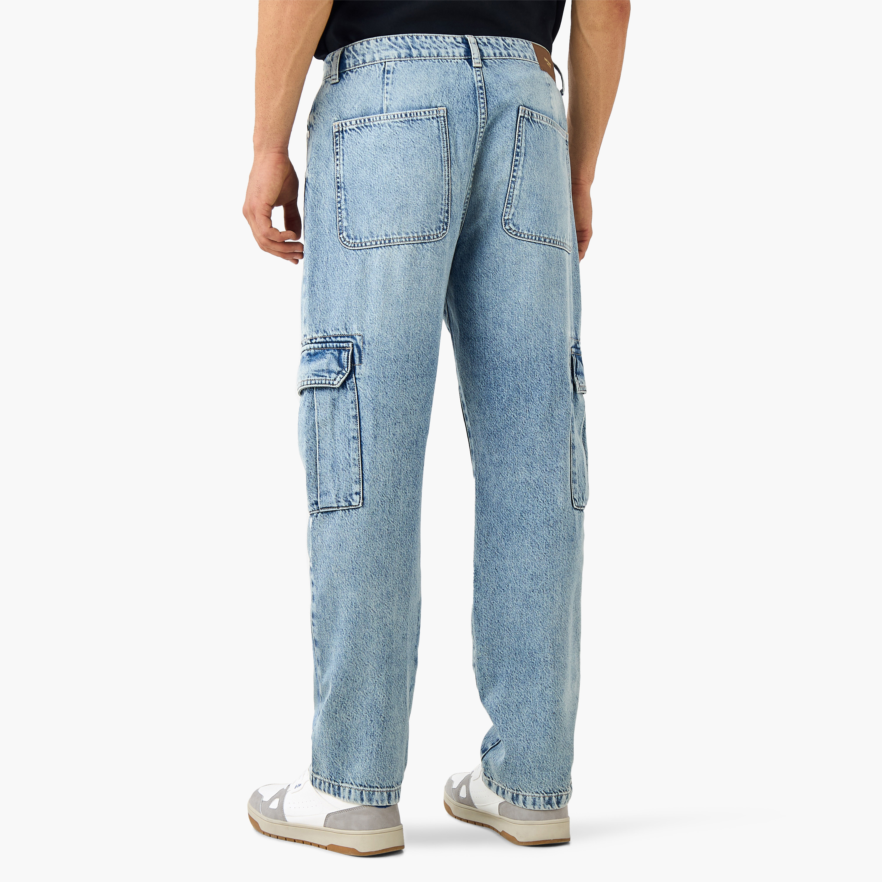 Straight Fit Full Length Cargo Jeans-men-clothing-bottoms-jeans-image-3